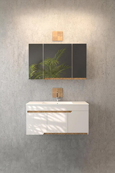 ERTEKPA Zümrüt Banyo Dolabı Seti 100cm