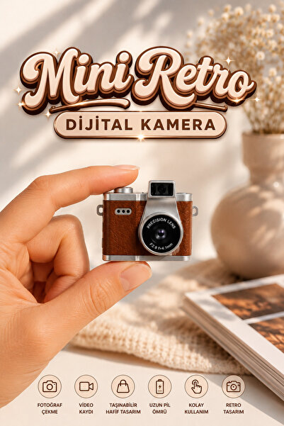 MO DOU Mini Retro Dijital Kamera 1080P Fotoğraf ve Video Çekimi Taşınabilir H...