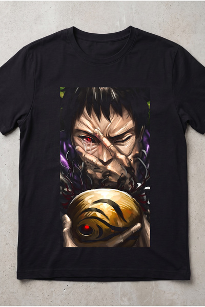 Silkensoul Naruto Obito Uchiha Anime Printed Standard Cut Unisex Tshirt