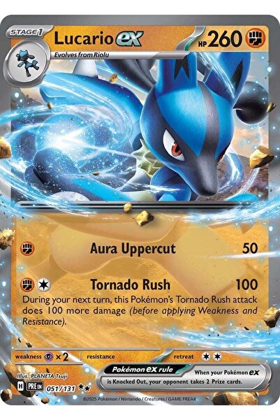 Pokemon TCG Lucario Ex # 51 Pokemon Prismatic Evolutions Original Card