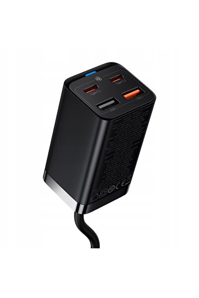 Baseus Încărcător de rețea GaN3 Pro 65W + cablu USB Tip-C - USB Tip-C Negru