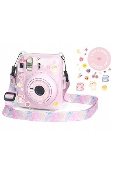 NO BRAND Husă LOVEINSTANT Cute Yogurt Bunny pentru Instax Mini 12 + autocolante