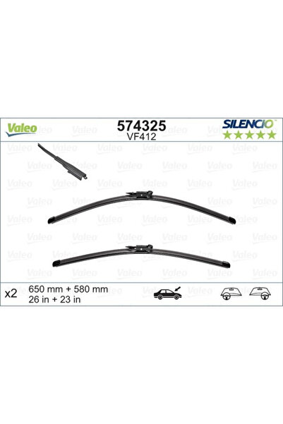 VALEO Silencio FlatBlade OE wiper blade Top Bottom Set 650/580 mm