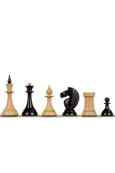 Sunrise Chess & Games Set de șah Queen's Gambit, 1957, cimiș vopsit cu abanos...