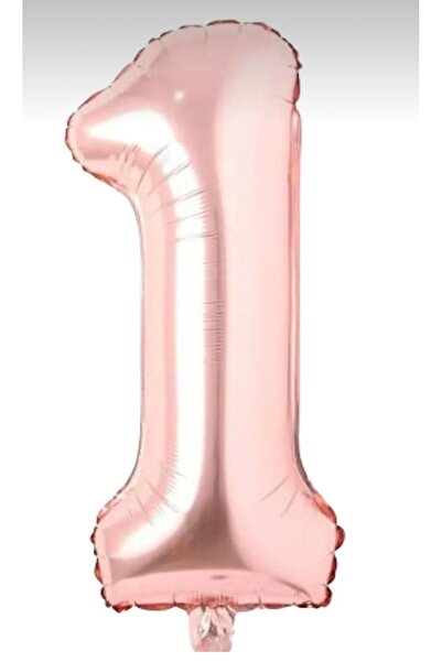 Öztürkpartievi 1 Year Old Number Balloon Rosegold