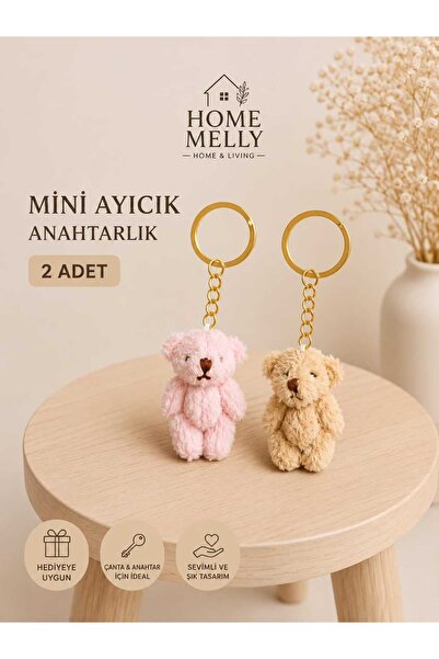 btm home 2 Adet Mini Peluş Ayıcık Anahtarlık