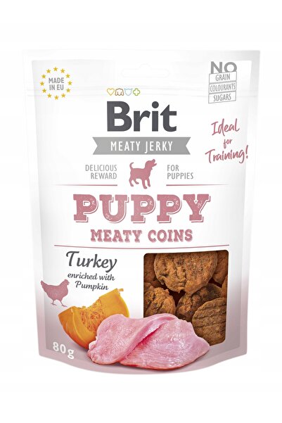 NO BRAND Delicii pentru câini BRIT Jerky Puppy Turkey Meaty Coins Curcan 80 g