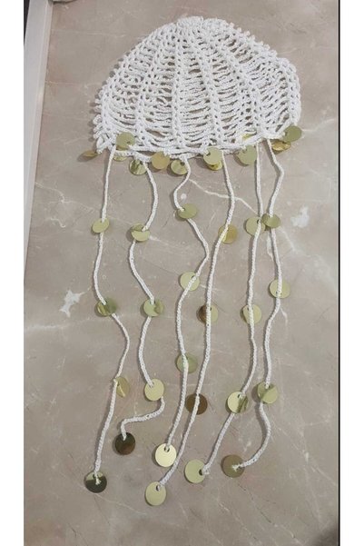 Momsada Sequin Hand Knitted Bohemian Mesh Bandana Sequin Festival Hair Accessory