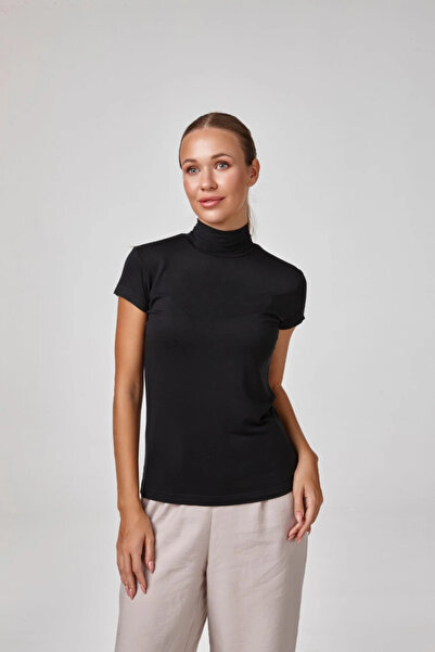 relactive 2801 Women's Short Sleeve Turtleneck T-Shirt