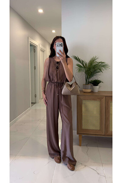 BİRCANÇİL Edisa Brown Blouse Pants Set