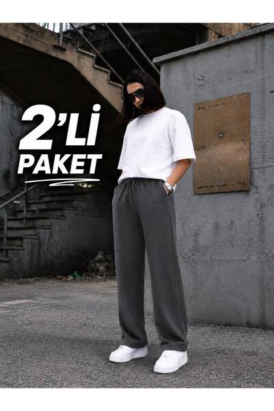 MODABOX 2-Piece Women's Premium Tracksuit Set White T-Shirt 2 Thread Tracksui...