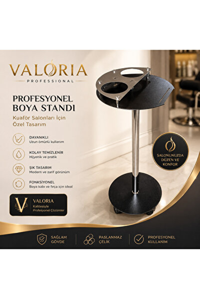 VALORİA Kuaför Boya Servis Arabası | Tekerlekli Boya Standı | Folyo Hazneli