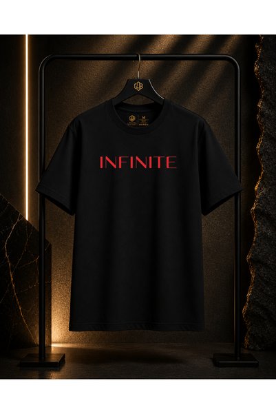 GOB Collection Unisex Red Infinite and Back Lotus Printed 100% Cotton Oversiz...