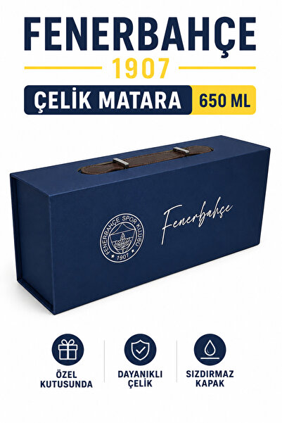 Fenerbahçe 1907 650 ML Paslanmaz Çelik Matara – Özel Kutusunda, Dayanıklı ve Sızdırmaz Kapaklı