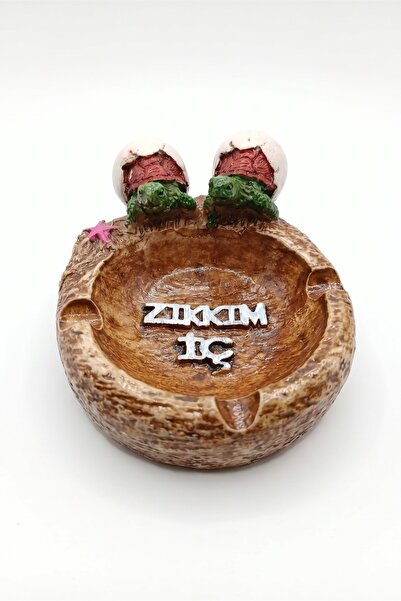 Bounty Oval Polyester Ashtray with Turtle Figure Zıkkım Interior