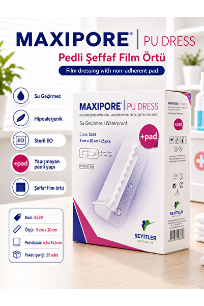 MAXIPORE PU DRESS ŞEFFAF SU GEÇİRMEZ YARA ÖRTÜSÜ (9CM X 20CM)