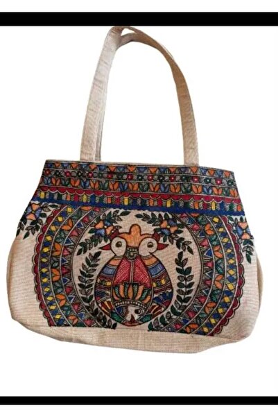 Kanyaka Indian Madhubani-Painting Jute Tote Bag