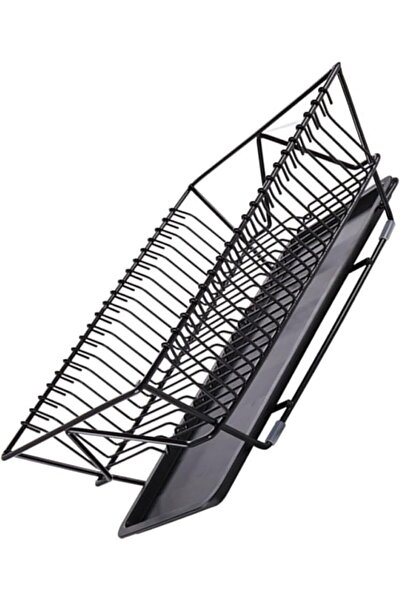 Generic Black Metal Dish Drying Rack with Drainboard and Utensil Basket Kitch...