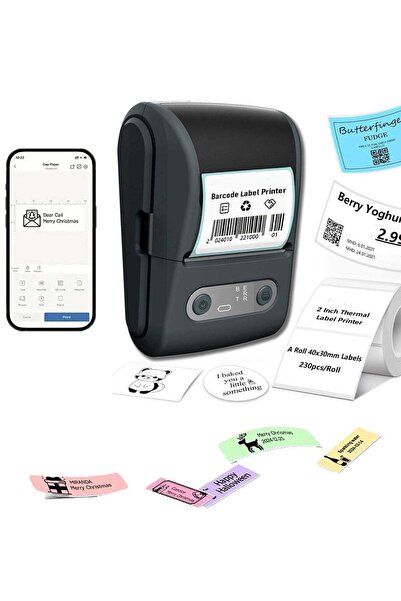 Gennext Generic Label Maker with 50mm*60mm Thermal Tape Roll - Portable Bluet...