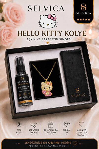 Selvica 316L Çelik Gold Hello Kity Kolye Ve 316L Çelik Takı Temizleme Losyon ...