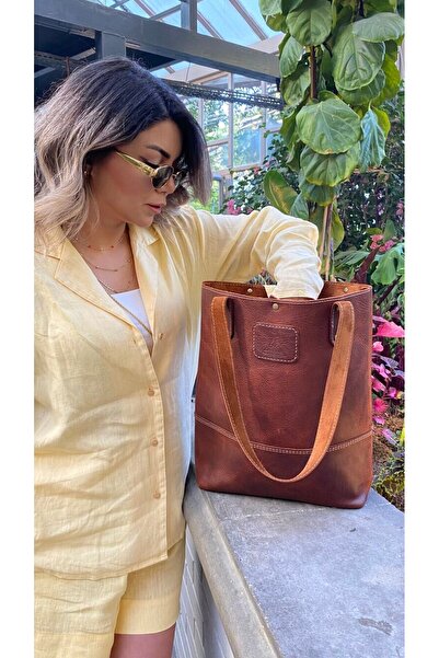 Fi Leather Atelier Fi Leather Premium Hakiki Deri Büyük Boy Kadın Tote Çanta ...