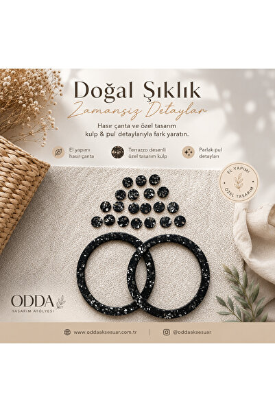 ODDA TASARIM ATÖLYESİ Special Design Bone Black Grapolle Raw Material Canta H...