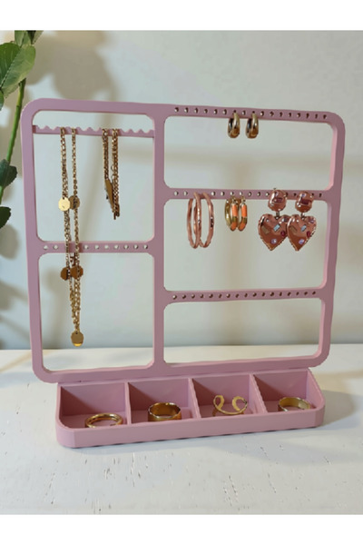Fullment Aesthetic Desktop Jewelry Stand, Compartmentalized Earring and Ring ...
