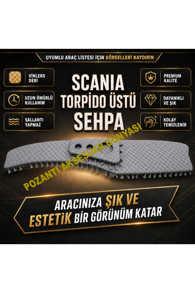 pozantiaksesuardunyasi Scania 1996–2008 Compatible Dashboard Top Window Front...
