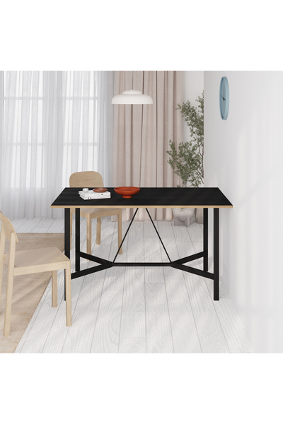 Decortie DALMA YEMEK MASASI - SİYAH WOOD - PLYWOOD