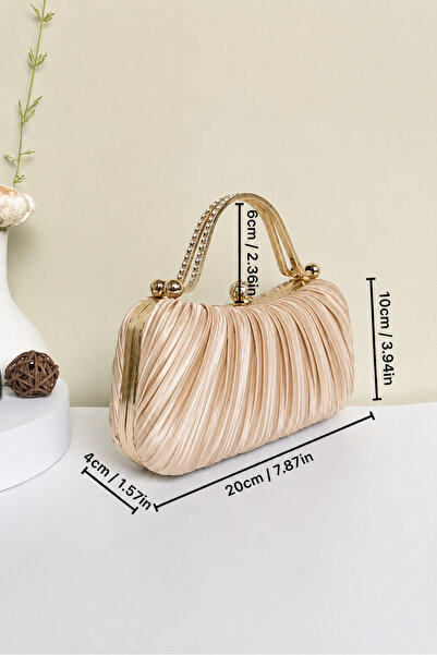 Famels Satin New Model Battery-Operated Evening Dress Bag with Zircon Stones,...