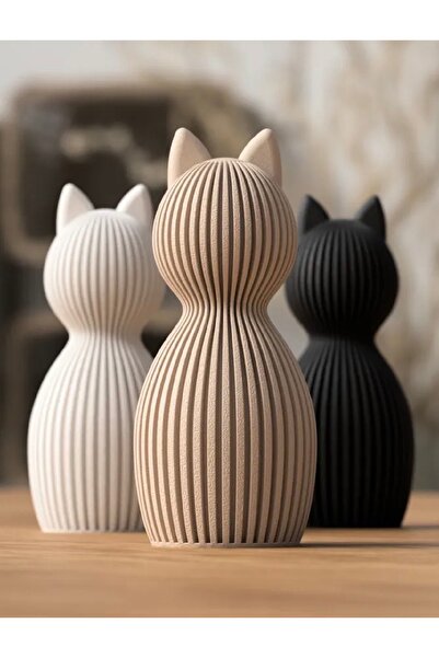 TREDO Dekoratif Kedi Biblo | Modern Minimalist Masa Üstü Dekor | Ev ve Ofis D...