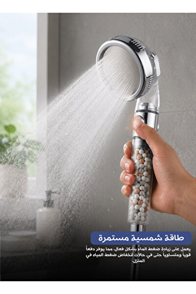 Yallabena رأس دش بأيونات سالبة مع 3 سرعات قابلة للتعديل ومعزز للضغط وفلتر لوق...