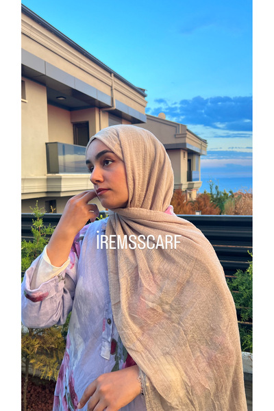 Genel Markalar İREMSSCARF BEJ RENGİ BÜRÜMCÜK ŞAL (İNCE YAPILI)