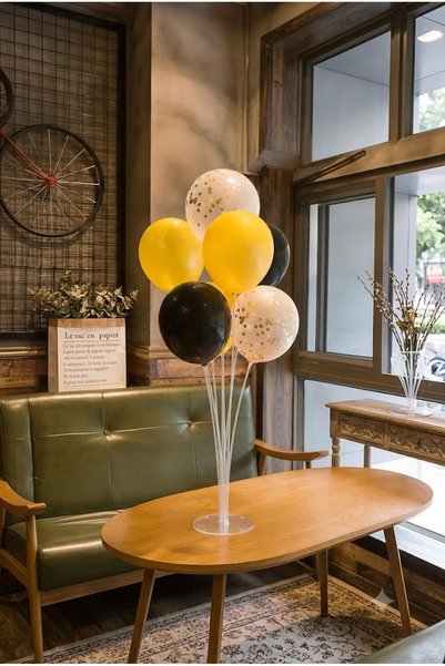 FESTİVALOON 1 Piece of 7-Balloon Stand 70 cm Transparent Floor Type Balloon Holder Party Birthday Decoration Apparatus