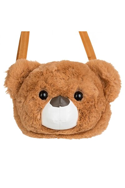 OEM Geantă crossbody cu cap de ursuleț maro pentru copii - 25x10x19cm