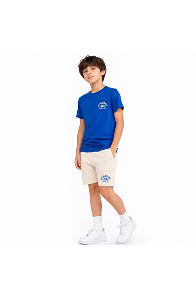 PALM PEANUTS Boys Royal Blue T-Shirt & Beige Shorts Summer Co-Ord Set | Kids ...