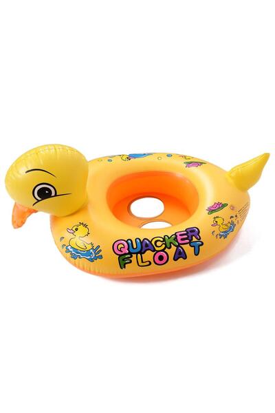 Toyska Inel de baie cu design rață și scutec pentru copii, 70 x 55 cm, galben