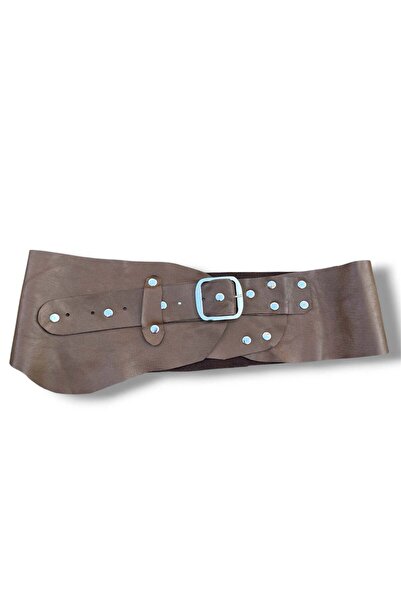 Yılday Gür Butik Elysia Brown Design Leather Belt - Handmade Accessory