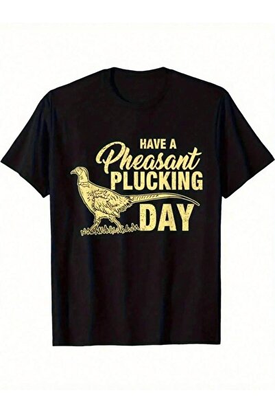 Astogria13 Funny T-Shirt Men Women - "Have A Plucking Day" Golden Bird Print,...