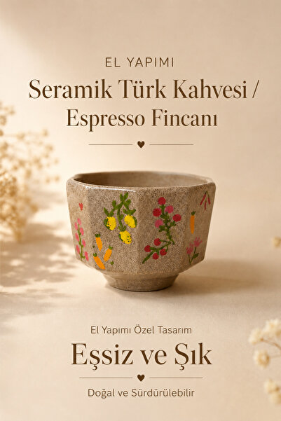 Earthly Co Handmade Ceramic Espresso/Turkish Coffee Cup Homemade Cup