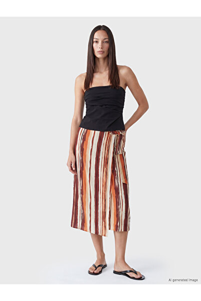 LC Waikiki Mixed Waist Tie Striped Skirt