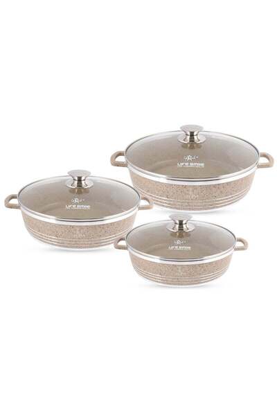 Lifesmile Life Smile Non Stick Cookware Set - Shallow Pots Set with Lid | 24 ...