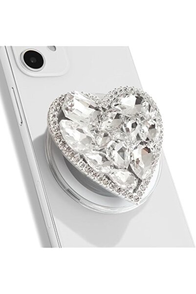 Generic Collapsible Diamond Heart Mobile Phone Grip Stand