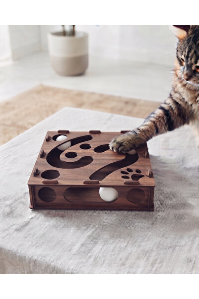 Atolye StandArt Ahşap ve Toplu Kedi Oyuncağı