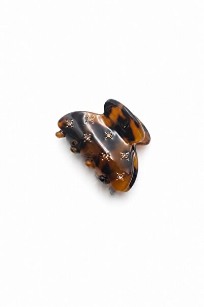 Sose Moda Star Embroidered Patterned Bone Clasp Buckle - Black
