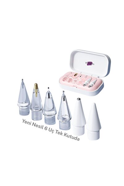 Fuchsia Pencil Stylus Kalem Ucu 6’lı Set Kalem ve Apple Pencil Kalem Uyumlu Y...