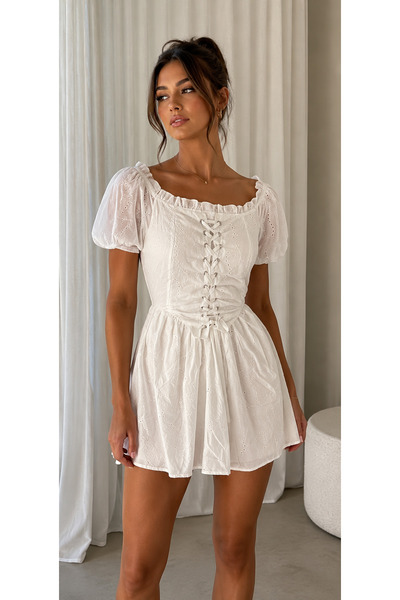 Pretty Rochie baby doll de vara cu broderie