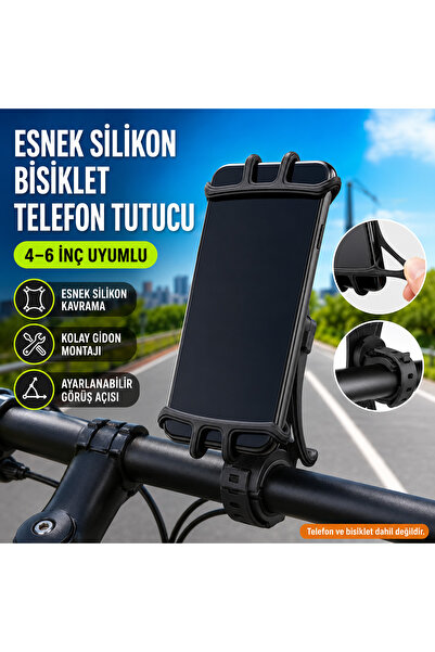 Uzay Shop Silikon Bisiklet Motosiklet Telefon Tutucu – ATV, Scooter Universal...