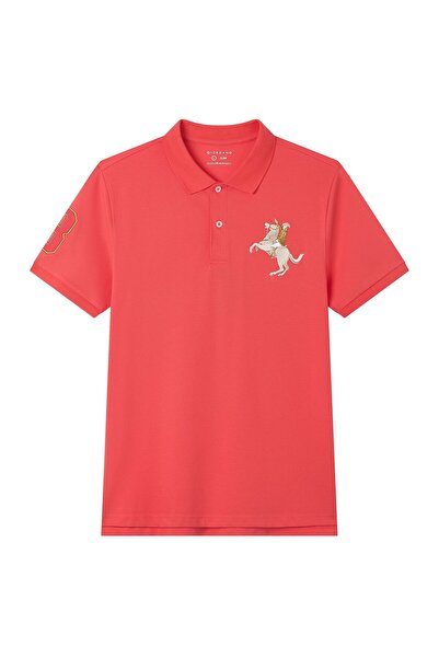 Giordano Men’s Slim Fit Napoleon Embroidery Lycra Pique Polo