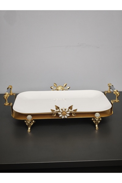 PARILTI HOME COLLECTİON Luxury Rectangular Special Laser-Cut Figured Serving ...